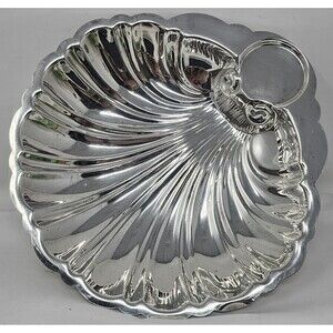 Vintage English Silver Mfg Corp. MRR Shell Shaped Silver Plated Serving Bowl 11”